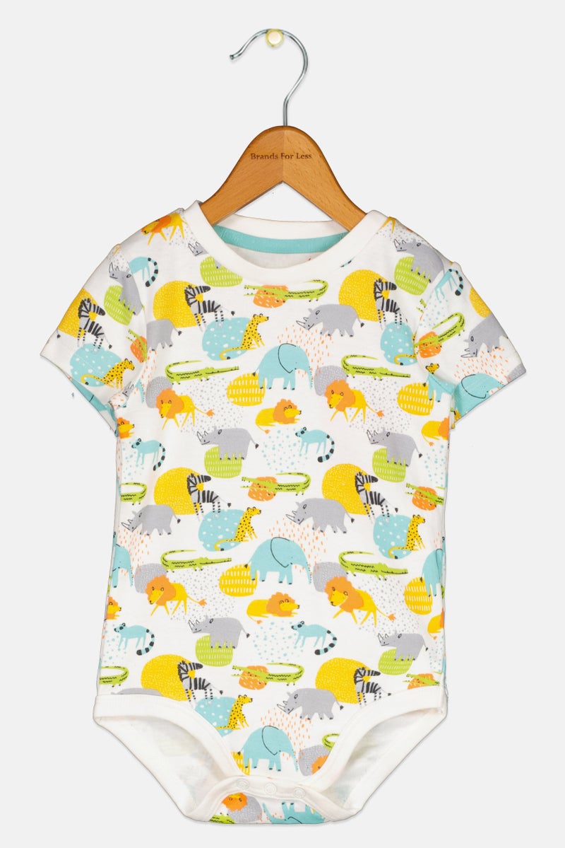 Hamleys Toddlers Boy Allover Print Bodysuit, Mutlicolor - Image 1